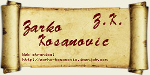 Žarko Kosanović vizit kartica